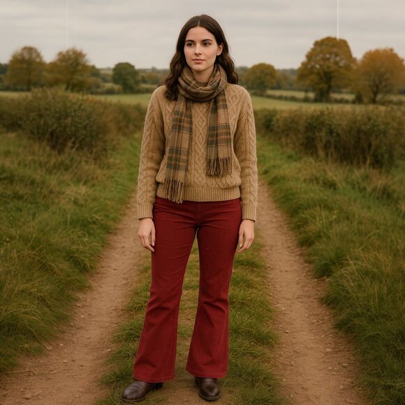 Y2K To The Max! Red Cotton Blend Flare Pants Women’s Size 11 | 2000s Retro USA - Picture 2 of 12